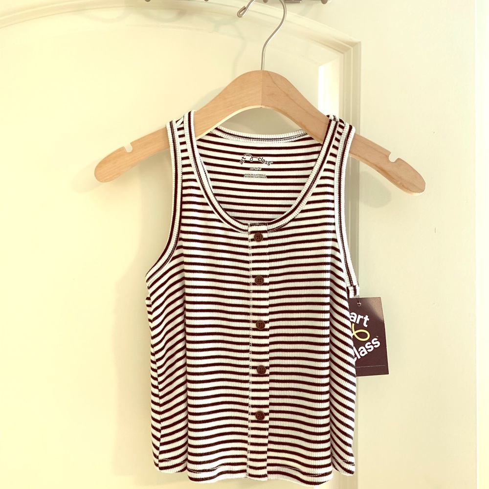 Kids black and white striped tank top